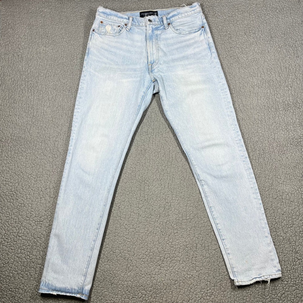 Abercrombie & Fitch Jeans 90s Slim Vintage Stretch Light Wash Mens 33x32